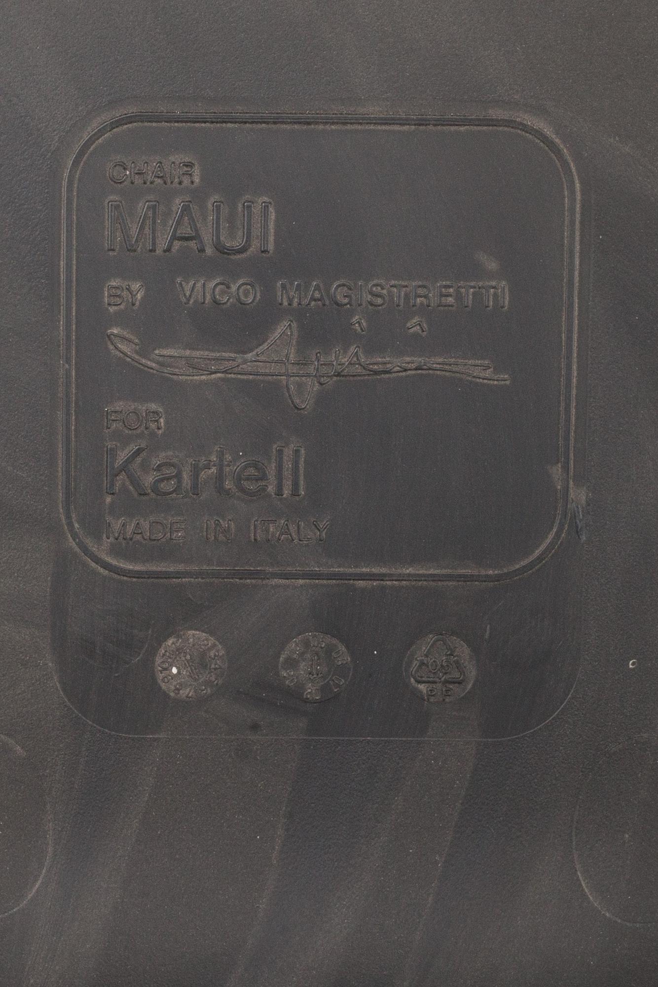 STOLAR, 3 st, "Maui", Vico Magistretti för Kartell, Italien, märkta.