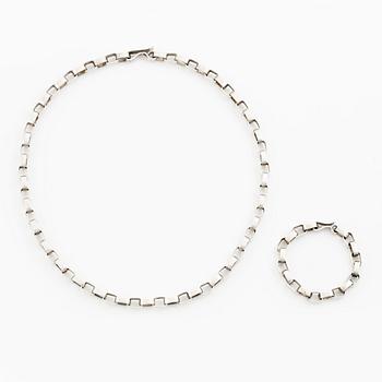 Sven-Erik Högberg, necklace and bracelet, sterling silver, Gothenburg 1975 and 1985.
