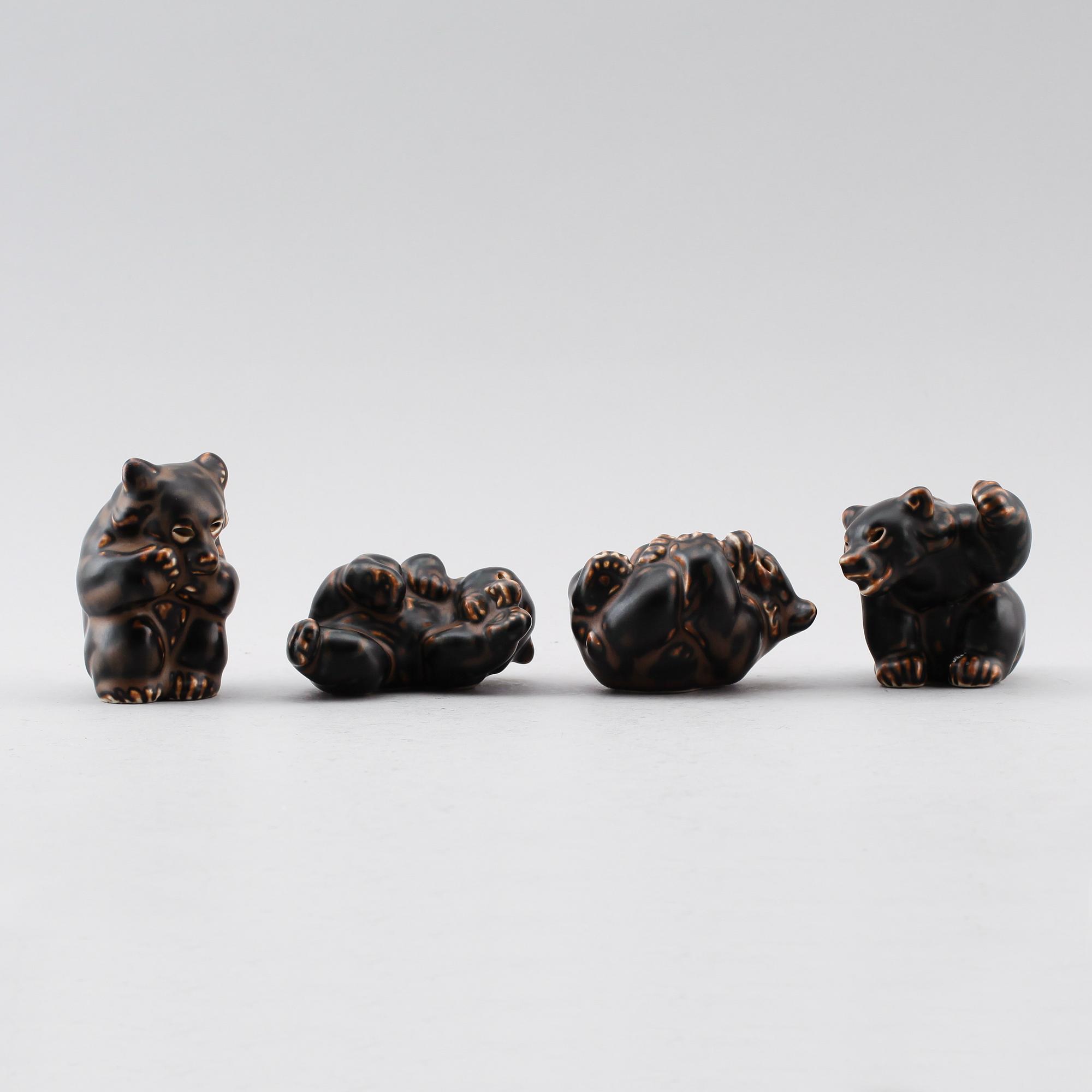 FIGURER, 4 st, stengods, Knud Kyhn, Royal Copenhagen.