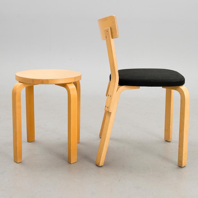 Model 69 Chair and E60 Stool by Artek.