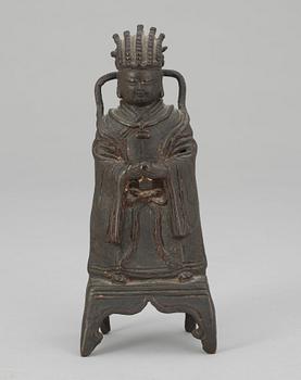 377. FIGURIN, brons. Qing dynastin (1644-1914).