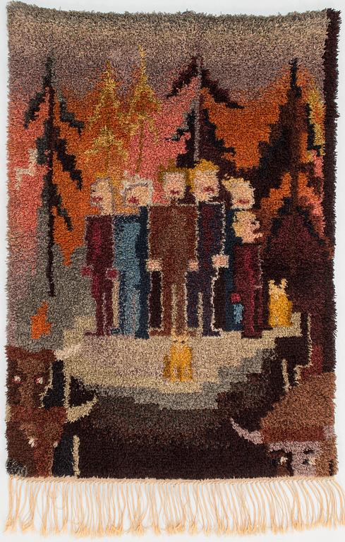 Greta Skogster-Lehtinen, a 1940's Finnish ryarug for Kodiksamin Kutomo. Cira 120x85 cm.