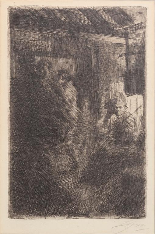 Anders Zorn, a signed etching from 1906.