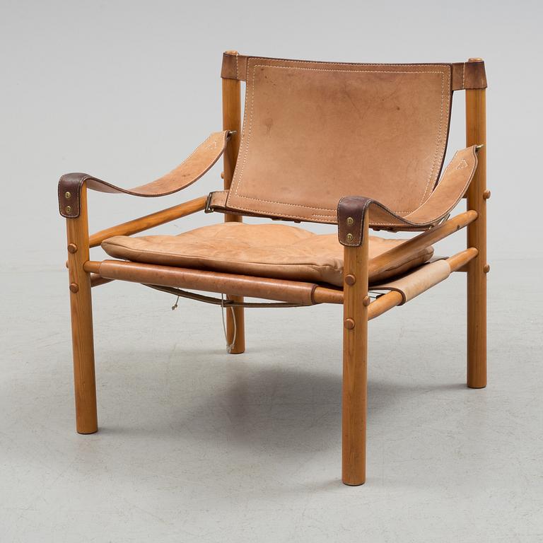 A second half of the 20th century oak and leather Arne Norell "Sirocco" armchair.