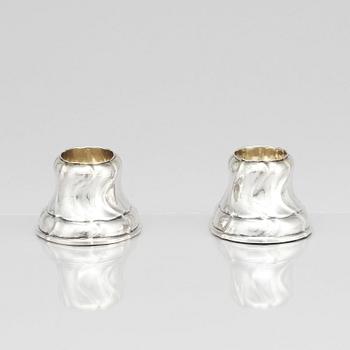 A pair of Swedish 18th century parcel-gilt salt-cellars, mark of  Stephan Westerstråhle the elder, Västervik 1763.