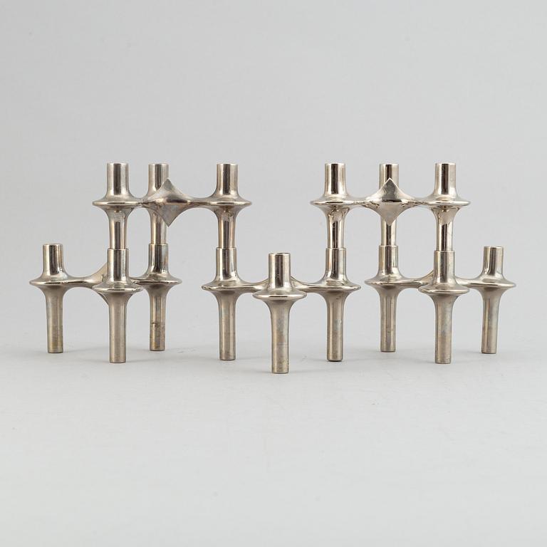 Caesar Stoffic & Fritz Nagel, five staocking candle sticks, BFM.