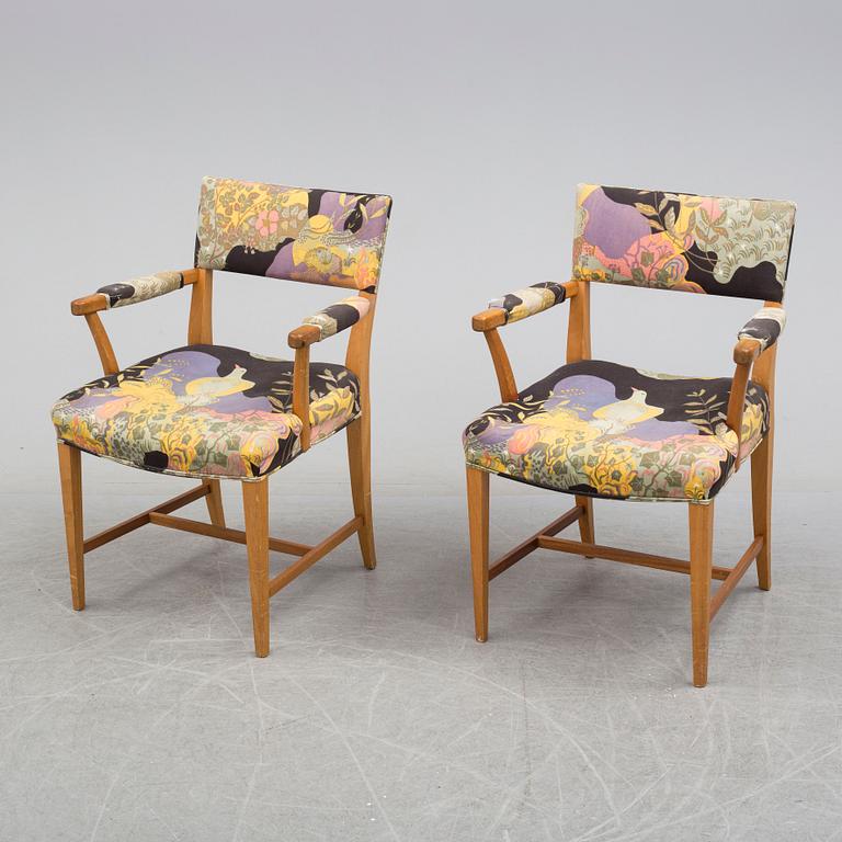 A Josef Frank pair of mahogany armchairs for Svenskt Tenn, model 695.