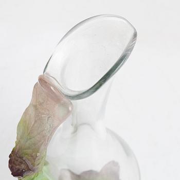 A glass decanter, Daum, France, signed.