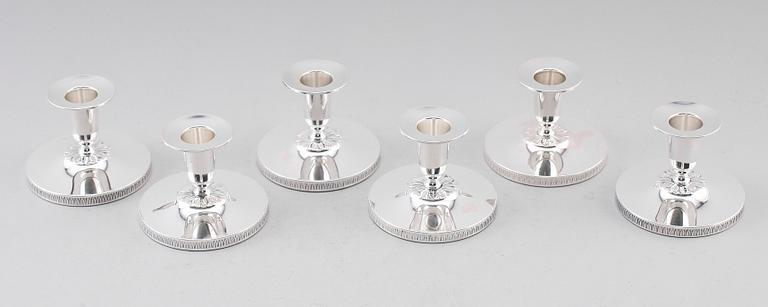 LJUSSTAKAR, 6 st, silver, Ceson, 1968, 1976 och 1977.