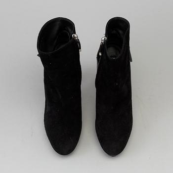 Black suede bootie by Ralph Lauren.