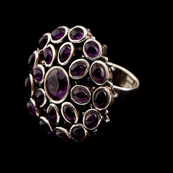 COCKTAILRING, silver, ametister.