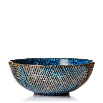 136. Axel Salto, a stoneware "fluted style" stoneware bowl, Royal Copenhagen, Denmark, model 20726.