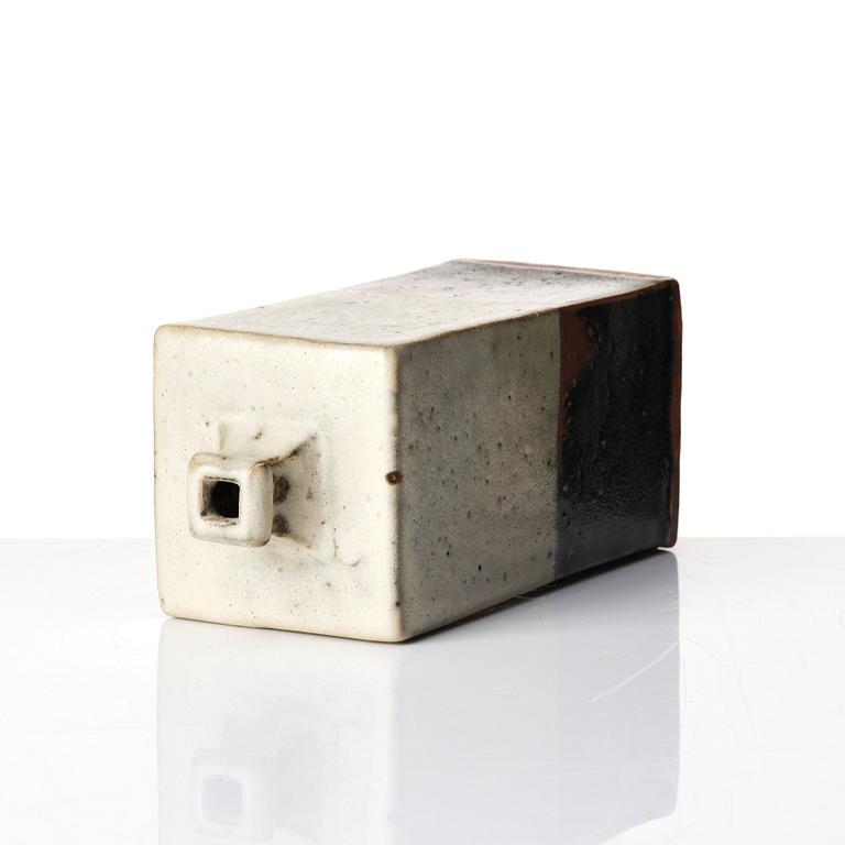Shoji Hamada, a square stoneware bottle/vase, Japan, 1960s.