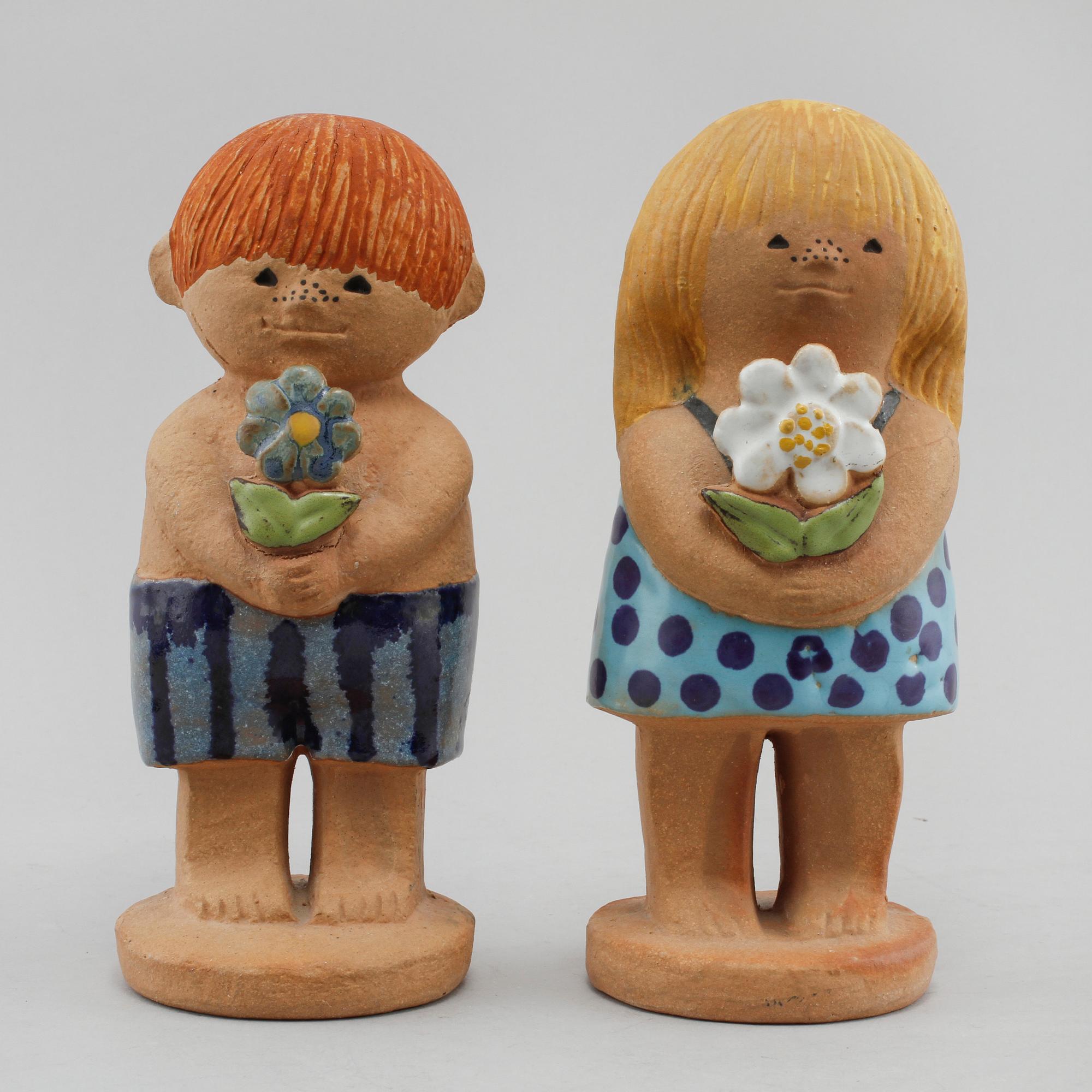 FIGURINER, 2 st, stengods, Lisa Larson, Gustavsberg, 1900-talets andra hälft.
