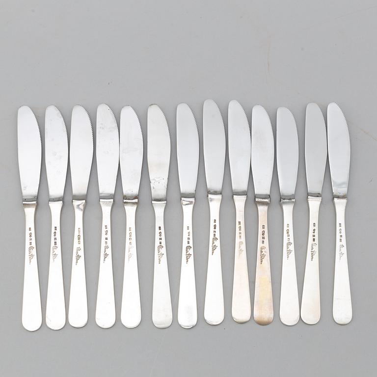 Wiwen Nilsson, a set of 32 pcs of luncheon silver flatware, Lund, Sweden 1956-69.