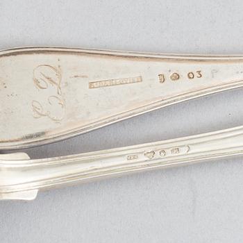 21 pieces of silver cutlery, Sweden, 1820-1896.