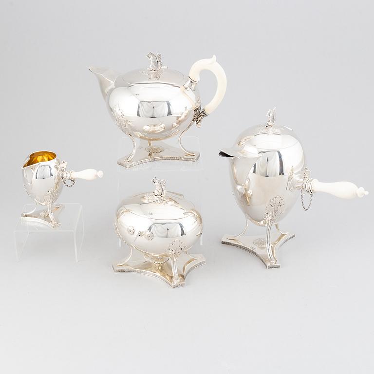 A Swedish Empire-style silver coffee- and tea-set, mark of CG Hallberg, Stockholm 1912-1914.