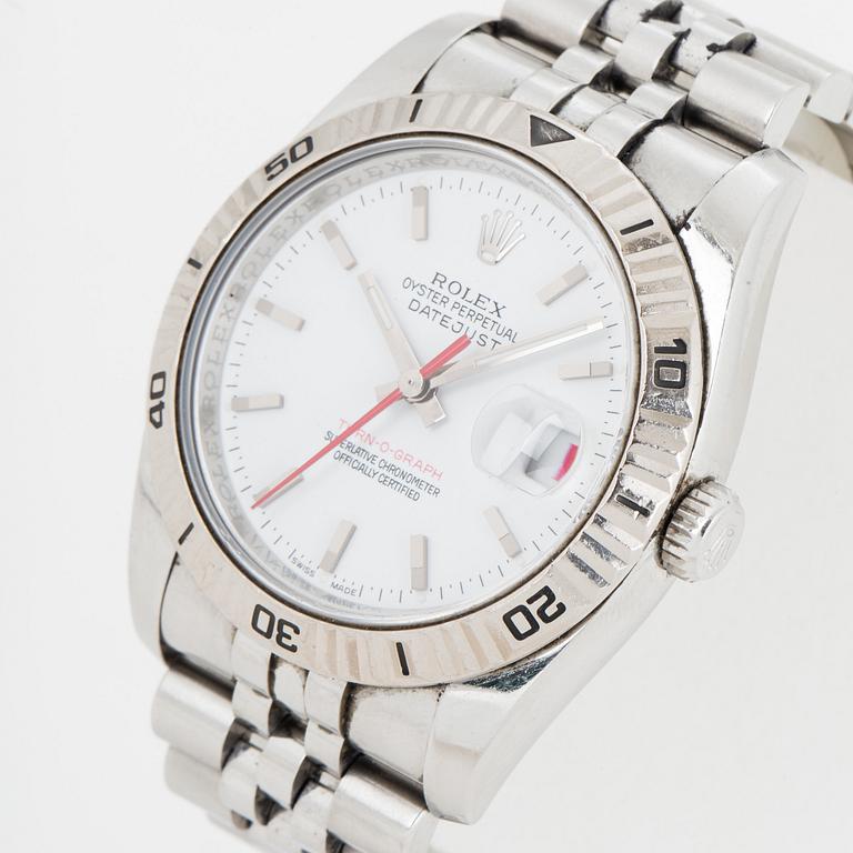 ROLEX, Oyster perpetual datejust, Turn-o-graph, wristwatch, 36 mm.