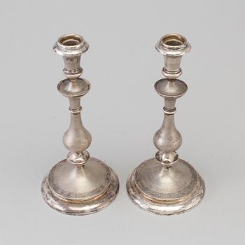 LARS LARSON & CO, ljusstakar, ett par, silver, Stockholm, 1869.