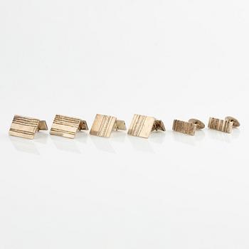 Lars Arby, five pairs of cufflinks, sterling silver, Gothenburg 1976 and 1980.