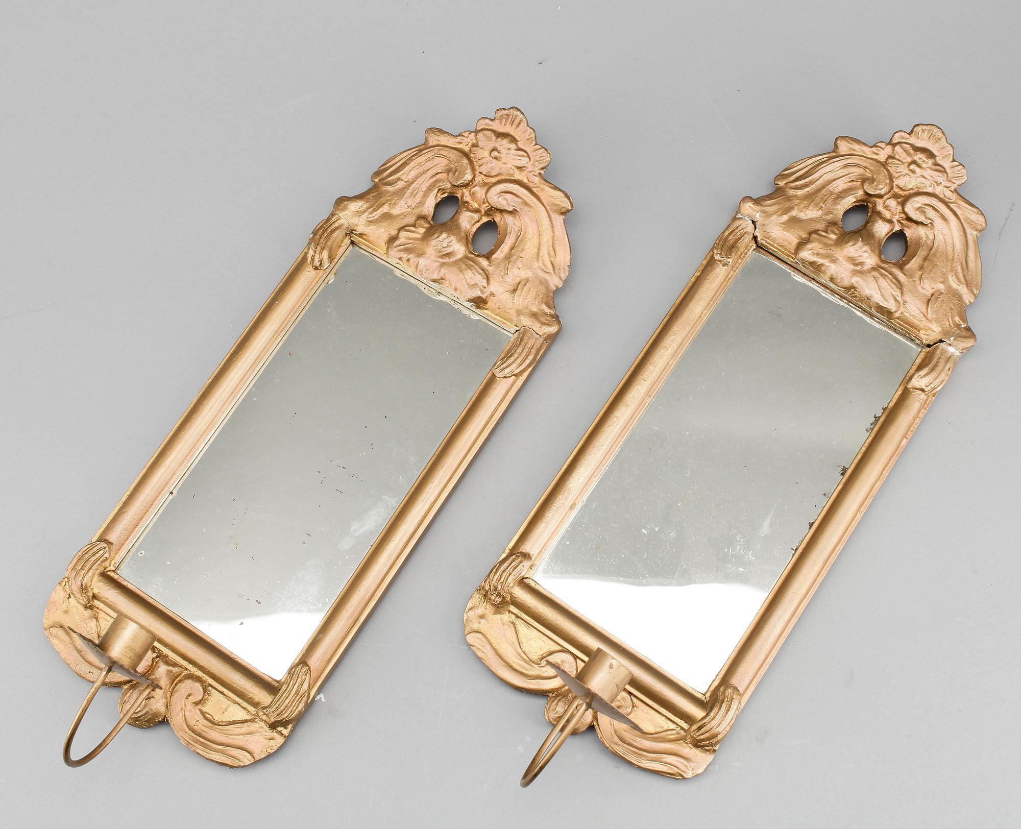 SPEGELLAMPETTER, ett par, rokoko-stil, 1800/1900-tal.