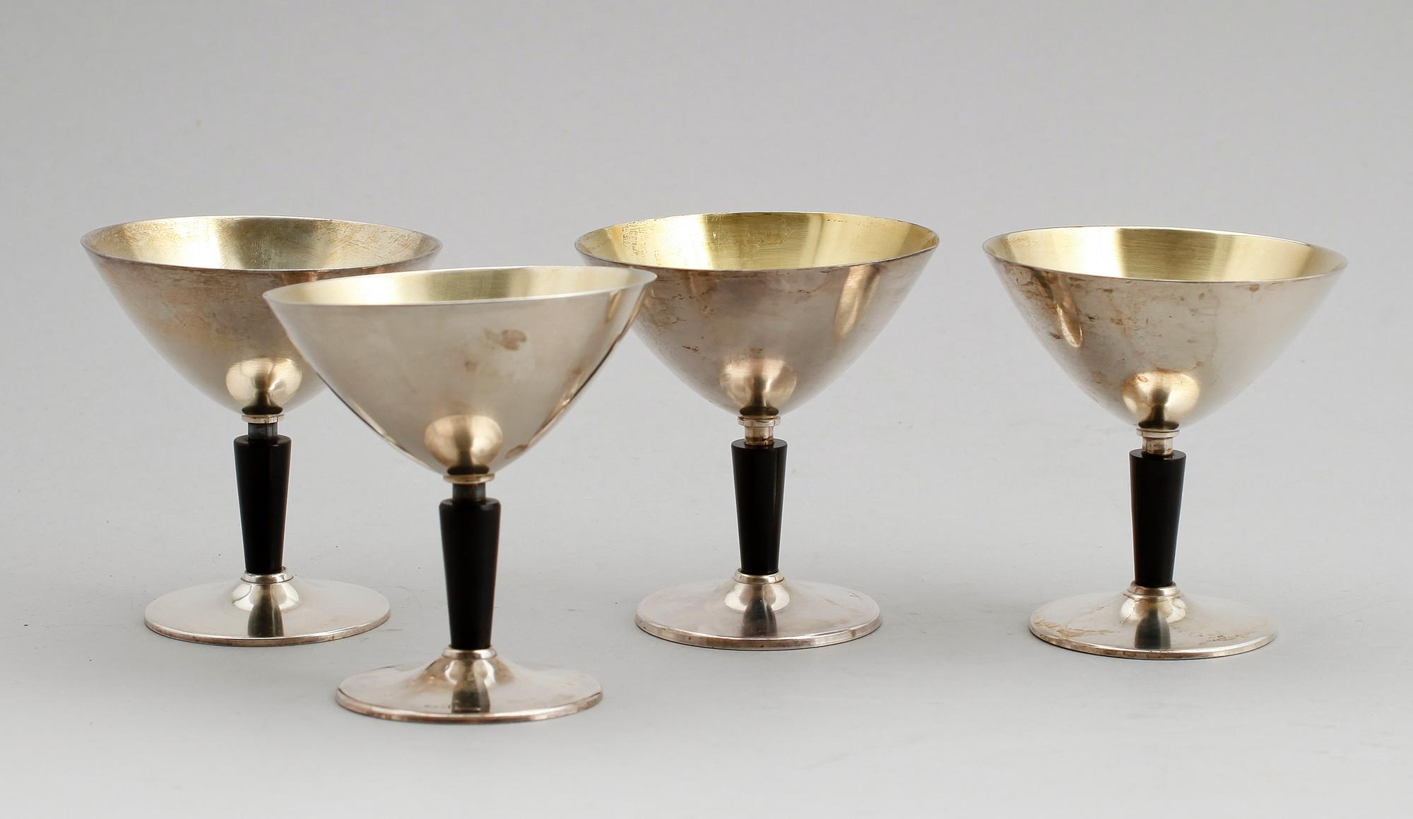 COCKTAILGLAS, 11 st, nysilver, Folke Arström, GAB.