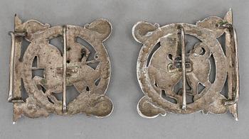 BÄLTSPÄNNE, silver, J Smedje, Trondheim, 1910. Vikt ca 76 gram.
