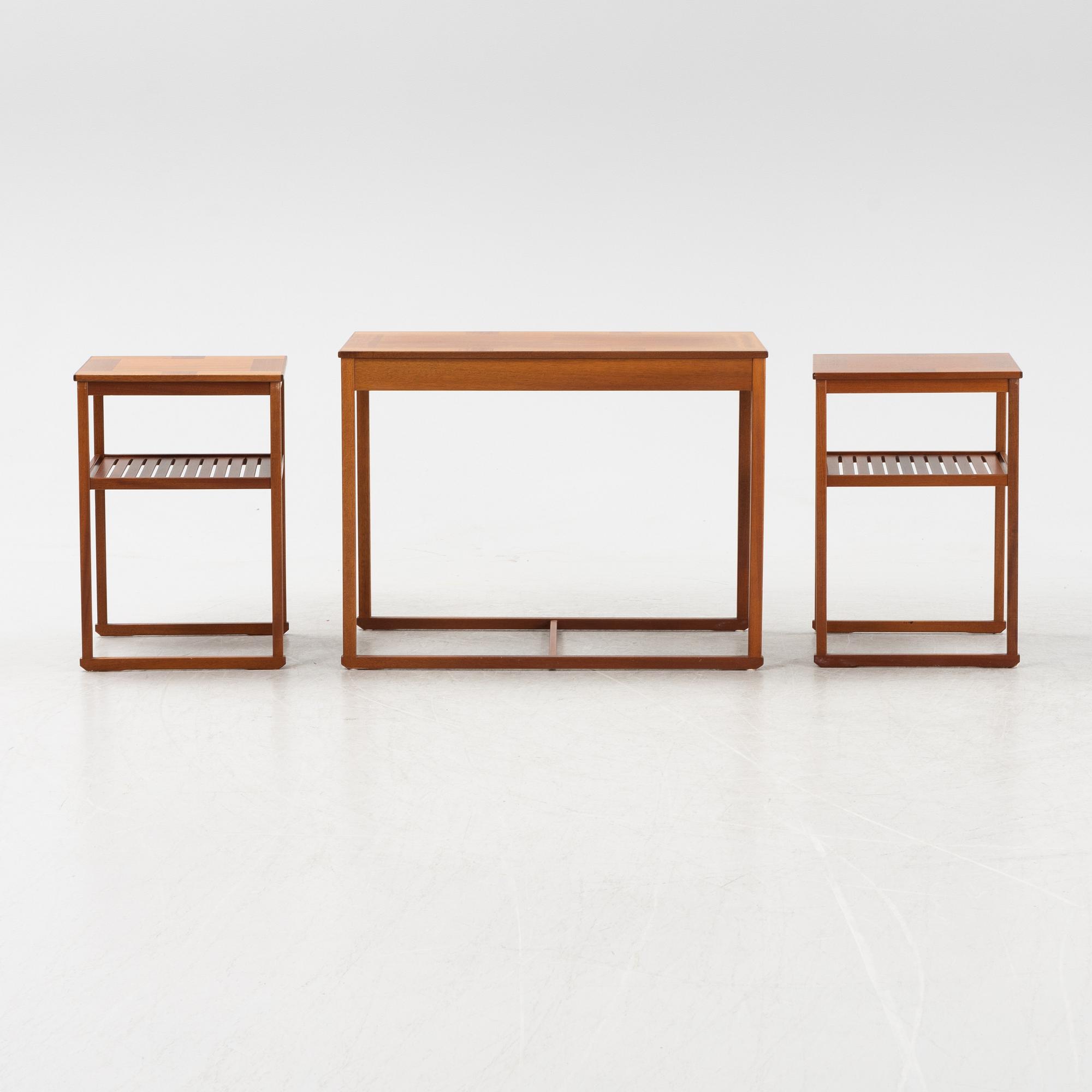 A 'Släden' nesting table by Carl Malmsten, Åfors möbelfabrik.