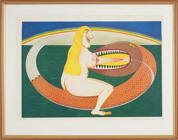 Friedrich Schröder-Sonnenstern, lithograph in colours, 1965, signed 96/300.
