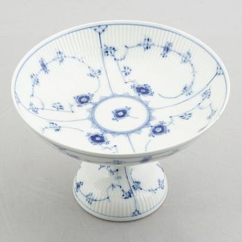 A group of three dishes and a cofee pot, "Blue fluted Full Lace" and "Blue Fluted Plain"/"Musselmalet", Royal Copenhagen.