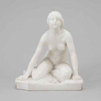 A marble sulpture 'Grodan' signed by Per Hasselberg.