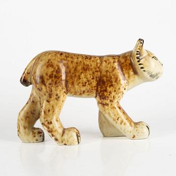 Lisa Larson, a figurine of a lynx, for Nordiska Kompaniet in cooperation with WWF, Gustavsberg.