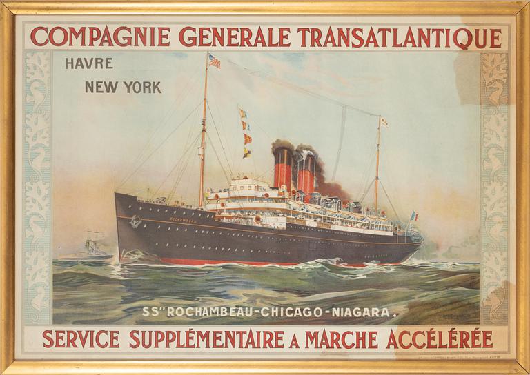 Albert Sebille, a lithographic poster, Ste. Gle. d'Impression, Paris, France, cirac 1910.