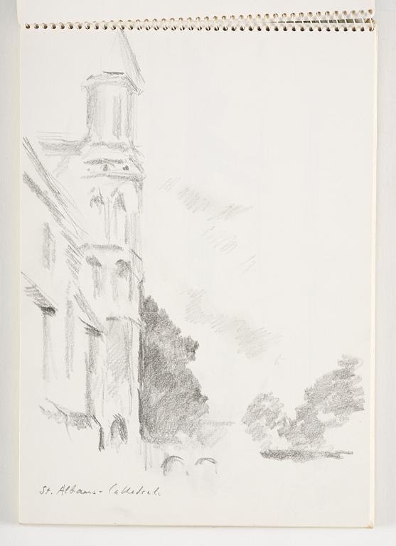 Lotte Laserstein, 3 skissblock med teckningar.