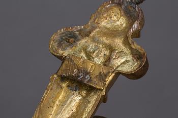 GARDINOMTAG, förgylld metall, Louis XVI-stil. Frankrike, 1900-talets första hälft.