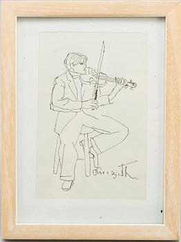 A pencil by Bror Hjorth, signed.