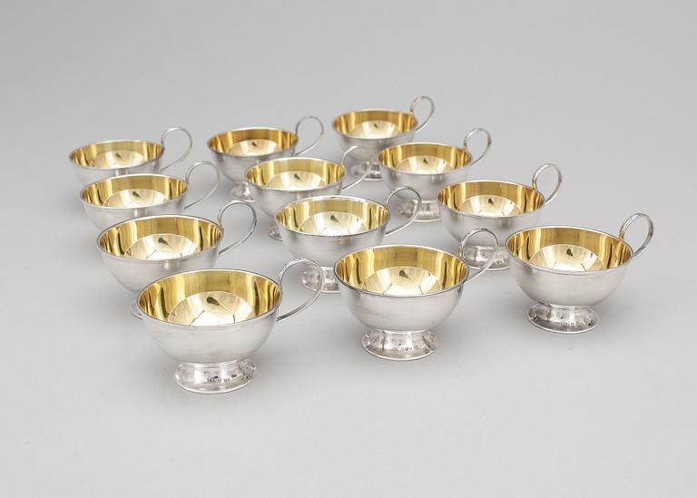 PUNSCHKOPPAR , silver, 12st, GAB, 1959, Vikt ca 396g.