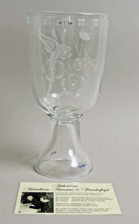 POKAL, glas, Sigvard Bernadotte, Peter Leek, sign o numr 9/10.