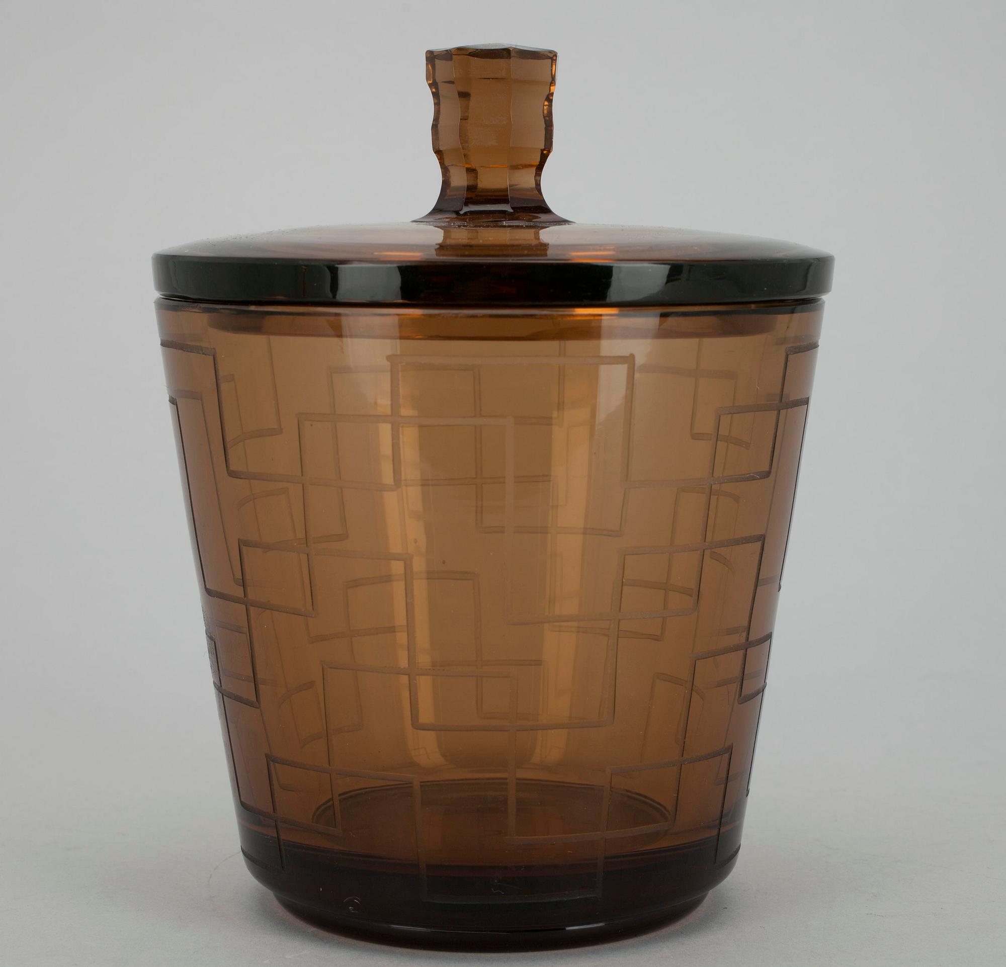 SKÅL samt LOCK, glas, möjligen Göran Hongell, 1930/1940-tal.