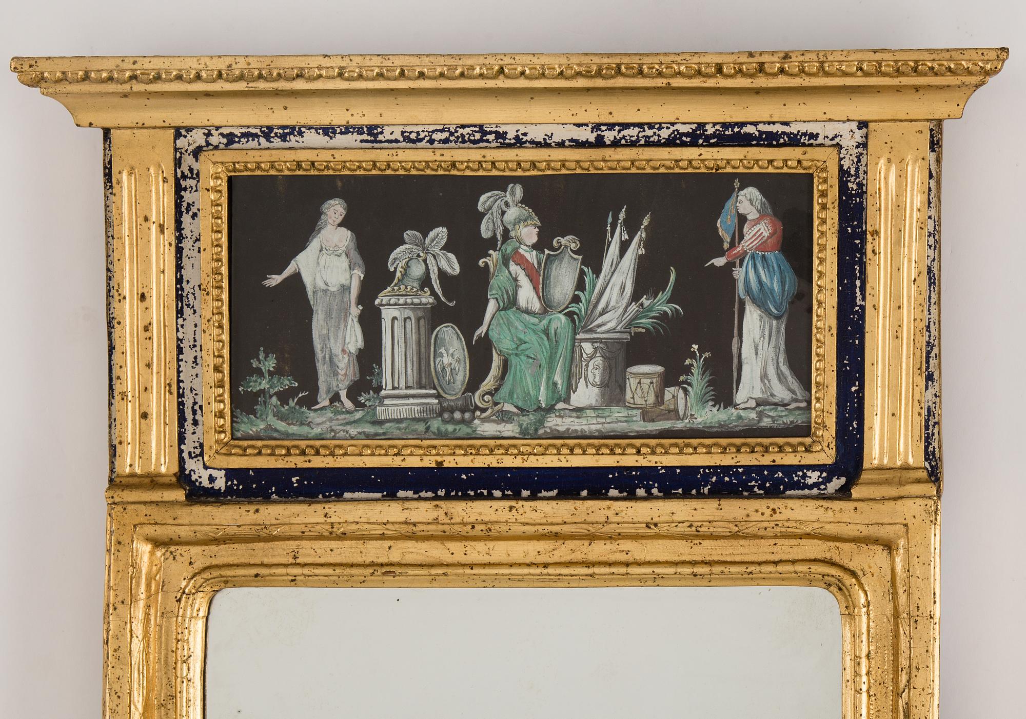 SPEGEL, av Nils Sundström (spegelmakare i Stockholm 1754-1781), daterad 177(?).