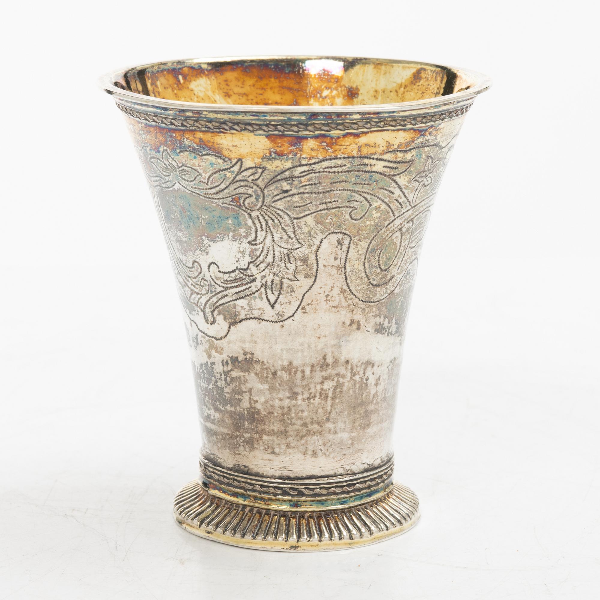Carl Johan Bask, bägare, silver, Södertälje 1766.