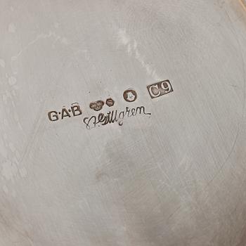 KAFFESERVIS, 3 delar, GAB, Sven Arne Gillgren, Stockholm 1952-53. Tot ca 681 gram.