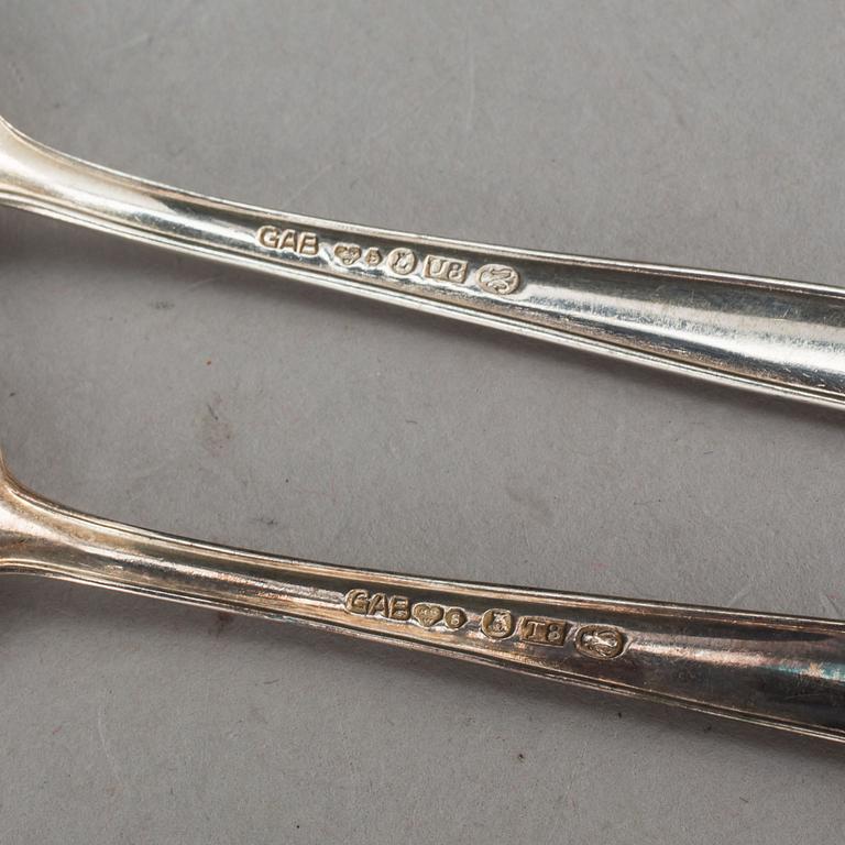 KAFFESKEDAR, 24 st, silver, 1940-tal. Totalt ca 260 g.