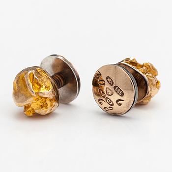 Björn Weckström, frackknappar, "Nugget", 14K guld och silver. Pekka Anttila, Kruunu Koru 1967.