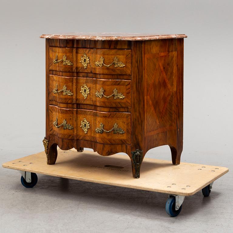 A second half of the 19th century walnut veneered chest of drawers.