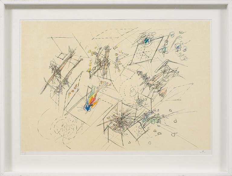 ROBERTO MATTA, färglitografi, signerad och numrerad XVII/L.