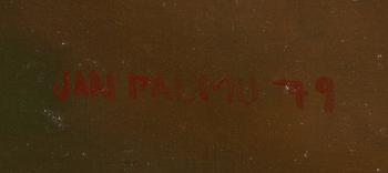 Jan Palmu, olja på pannå, signerad och daterad -79.