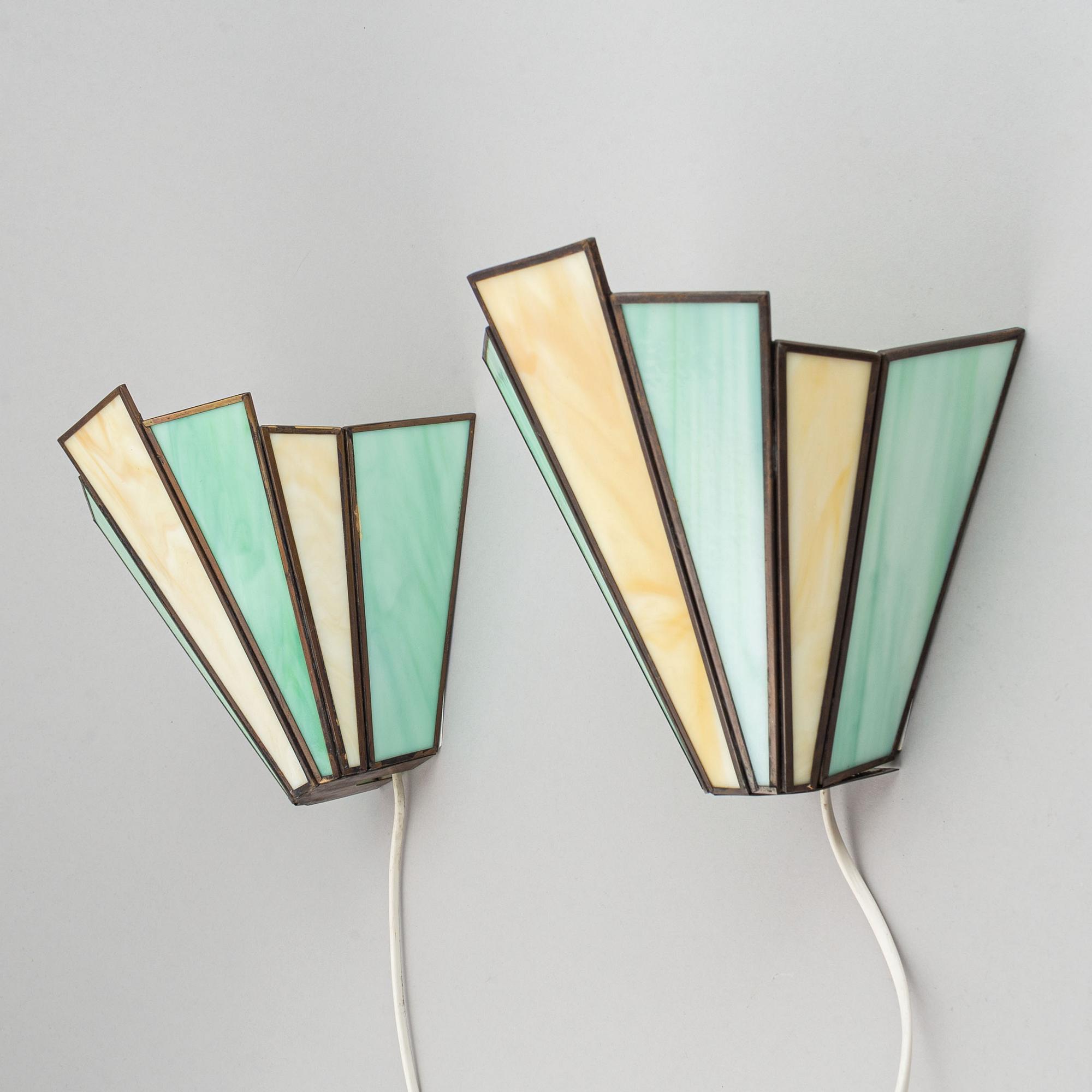 A pair of Art Deco wall lights.