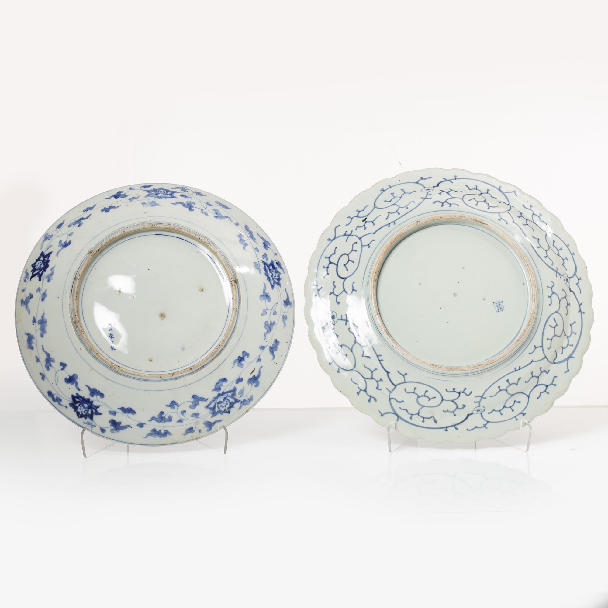 Two large Japanese dishes, Meiji period (1868-1912) and early 20th century.
