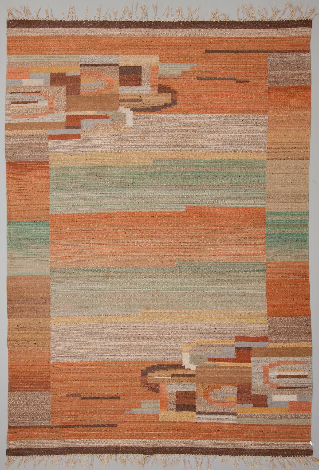 Greta Skogster-Lehtinen, A 1930s  flat weave carpet for Aaltosen Mattokutomo Kiikka Finland.
